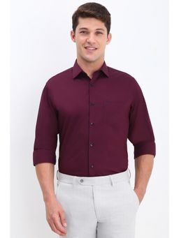 Allen Solly - Men Purple Slim Fit Solid Full Sleeves Formal Shirt