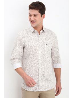 Allen Solly - Men White Slim Fit Print Full Sleeves Casual Shirts