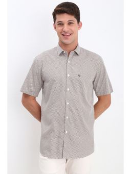 Allen Solly - Men Beige Slim Fit Check Half Sleeves Casual Shirts