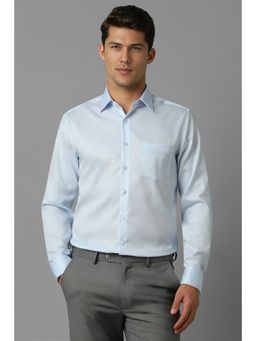 Louis Philippe - Men Blue Slim Fit Solid Full Sleeves Formal Shirt