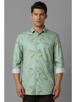 Louis Philippe - Men Green regular Print Full Sleeves Casual Shirt