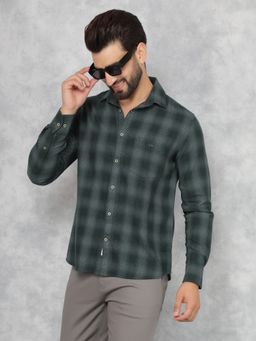 CRIMSOUNE CLUB - Mens Green Checkered Shirt