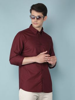CRIMSOUNE CLUB - Mens Wine 100% Cotton Shirt