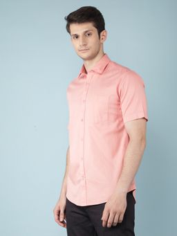 CRIMSOUNE CLUB - Mens Peach 100% Cotton Shirt