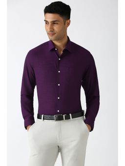 Peter England - Men Purple Regular Fit Formal Shirt
