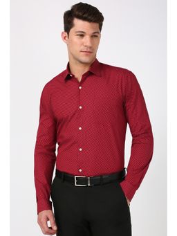 Peter England - Men Red Regular Fit Formal Shirt