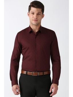 Peter England - Men Maroon Slim Fit Formal Shirt