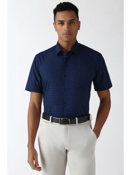 Peter England - Men Navy Regular Fit Formal Shirt