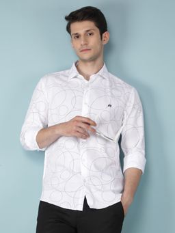 CRIMSOUNE CLUB - Mens White Printed Shirt