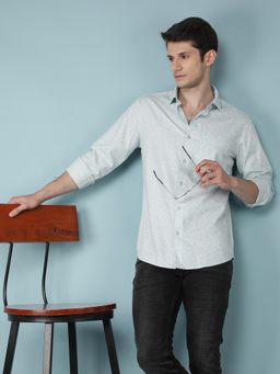 CRIMSOUNE CLUB - Mens Green Printed Shirt