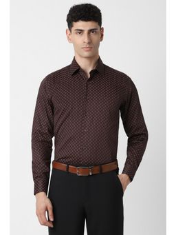 Van Heusen - Men Brown Slim Fit Print Full Sleeves Wedding Shirt