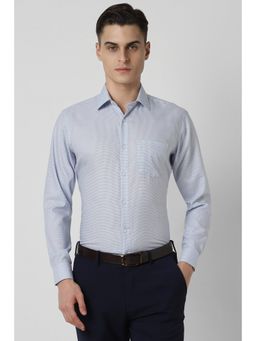 Van Heusen - Men Blue Regular Fit Check Full Sleeves Formal Shirt