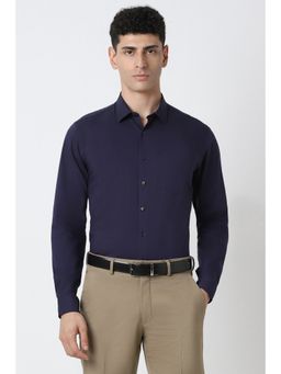 Van Heusen - Men Purple Slim Fit Solid Full Sleeves Formal Shirt