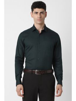Van Heusen - Men Green Regular Fit Print Full Sleeves Formal Shirt