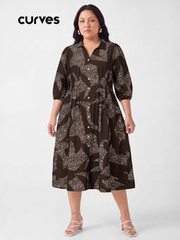 max - Brown Women Printed Dress
