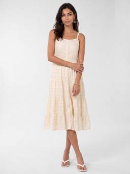 max - Off White Women Printed Tiered Dress