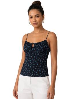 Moomaya - Blue Women's Floral Chiffon Top