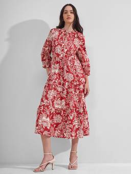 TOKYO TALKIES - Women Rust Tiered Dress