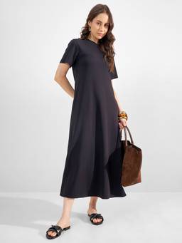 TOKYO TALKIES - Black Casual A-Line Dress
