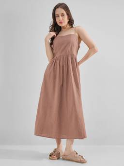TOKYO TALKIES - Brown A-Line Dress