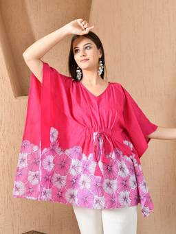DECKEDUP - Magenta Women's Kaftan Top