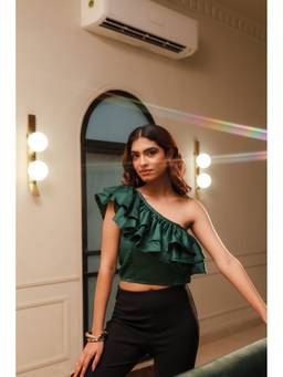Sugnaa - Green Eve One Shoulder Top