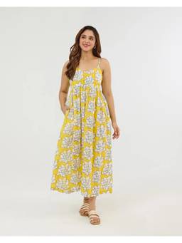 Phutari - Yellow Mallika Cotton Strappy Dress