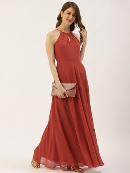 Twenty Dresses by Nykaa Fashion - Rust Gracefully Yours Gown