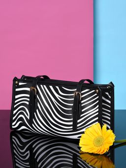 Haute Sauce - Multi-Color Printed Pu Structured Shoulder Bag