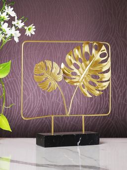 Tayhaa - Gold Toned Botanical Leaves Figurine