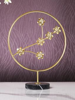 Tayhaa - Gold Toned Multi Floral Centre Figurine