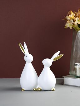 Tayhaa - Golden-Tipped Rabbit Pair Figurines