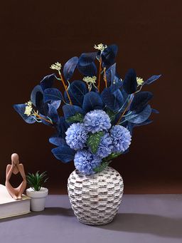 Tayhaa - White Corrugated Pear shaped Ceramic Vase