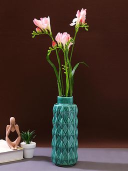 Tayhaa - Green Geometric Designed Ceramic Vase