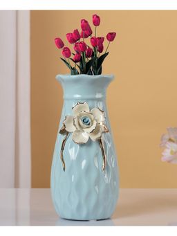 Tayhaa - Light Green Ceramic Vase with Flower design