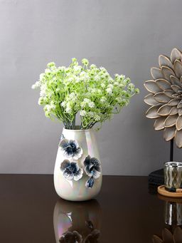Tayhaa - White & Blue Floral Ceramic Vase
