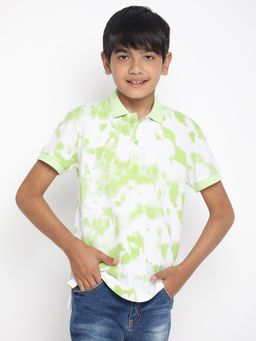 Lil Tomatoes - Boys Tie And Dye Marvel Cotton Polo T-shirt Alogel