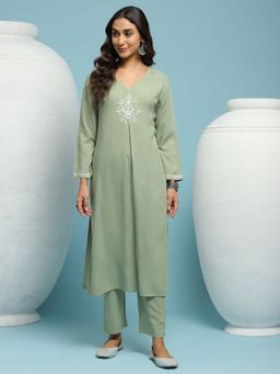 House of Chikankari - Mukaish Woven Kurta Set
