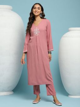House of Chikankari - Mukaish Woven Kurta Set