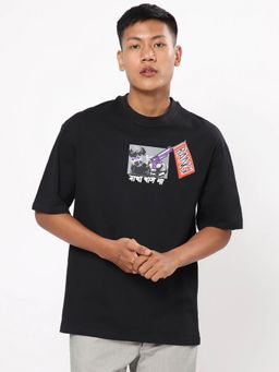Bewakoof - Mens Black Graphic Oversized T-shirt