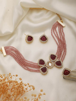 Aatmana - Purple Gold Plating Necklace Set