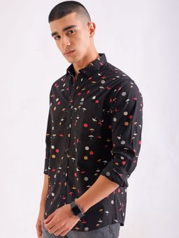 The Indian Garage Co - Men Regular Fit Printed Full Sleeves Spread Collar Casual Shirt