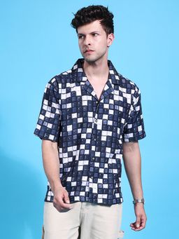 The Indian Garage Co - Men Oversized Printed Half Sleeves Casual Shirt