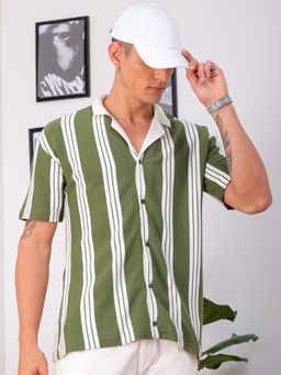 The Indian Garage Co - Men Relaxed Fit Striped Half Sleeves Casual Shirt