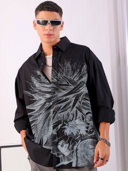 The Indian Garage Co - Men Oversized Graphic Print Full Sleeves Casual Shirt