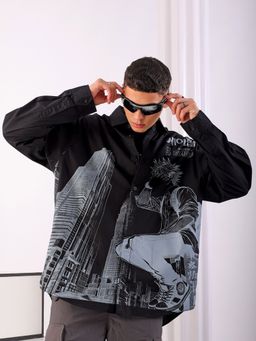 The Indian Garage Co - Men Oversized Graphic Print Full Sleeves Casual Shirt