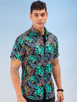 The Indian Garage Co - Men Regular Fit Printed Half Sleeves Casual Shirt Multicolour