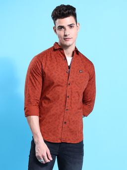 The Indian Garage Co - Men Slim Fit Abstract Printed Full Sleeves Casual Shirt