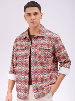 The Indian Garage Co - Men Regular Fit Printed Full Sleeves Casual Shirt