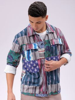 The Indian Garage Co - Men Regular Fit Abstract Printed Full Sleeves Casual Shirt
